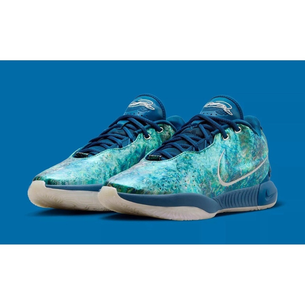 Nike LeBron James XXI 21 Abalone Industrial Blue Green FN0708-400 sz 9‎ Men's